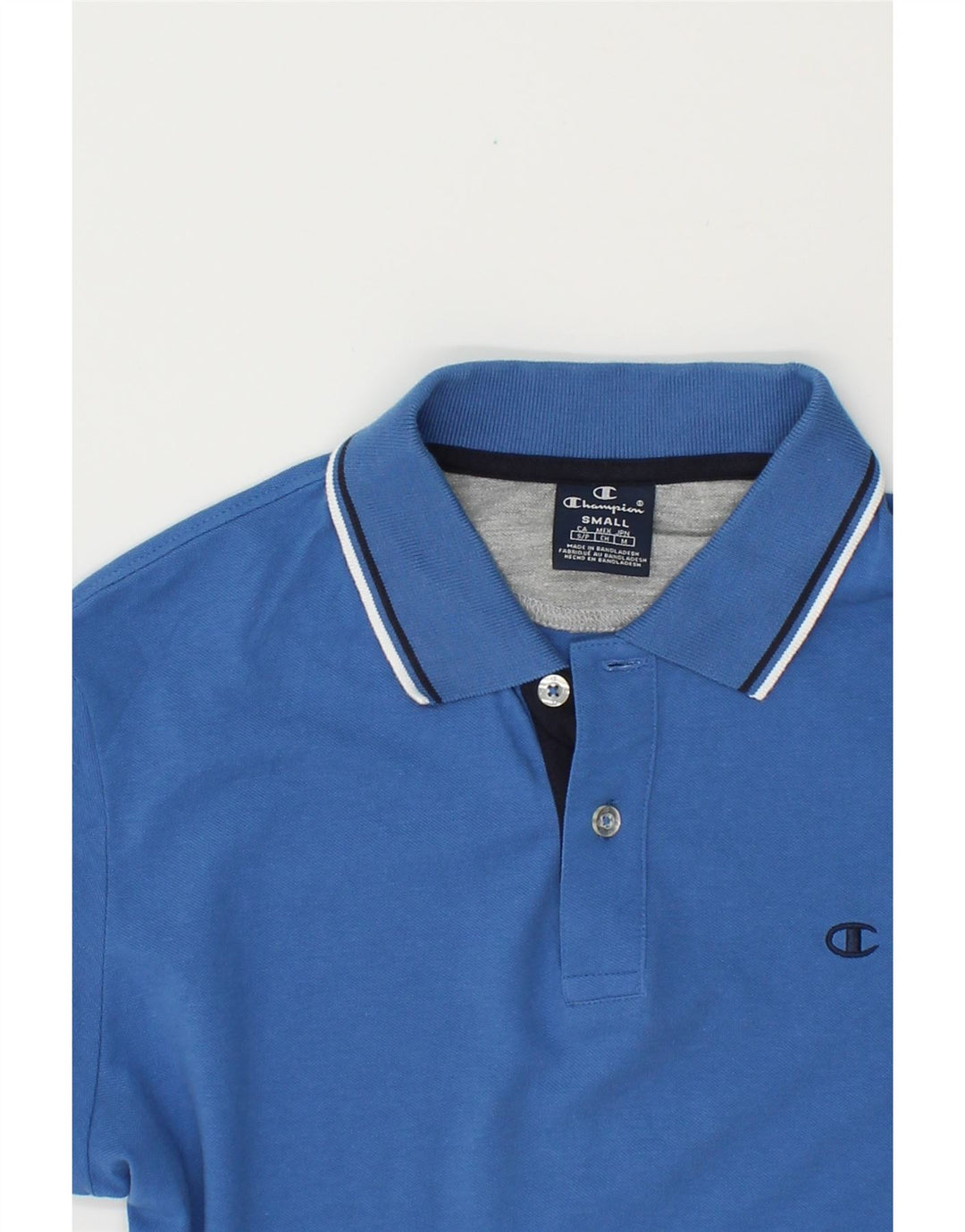 CHAMPION Mens Polo Shirt Small Blue Cotton Vintage Champion and Second-Hand Champion from Messina Hembry 