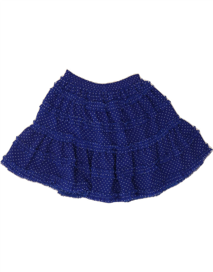 VINTAGE Womens Tiered Skirt XS W24  Navy Blue Polka Dot Polyester Vintage Vintage and Second-Hand Vintage from Messina Hembry 