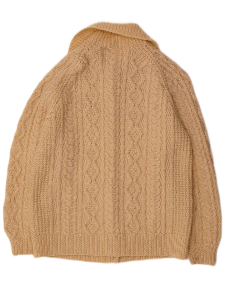VINTAGE Dame Cardigan Sweater UK 14 Large Beige