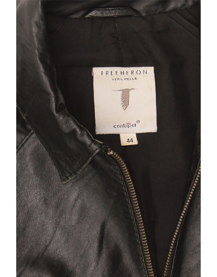 CONBIPEL Womens Leather Jacket IT 44 Medium Black Leather Vintage Conbipel and Second-Hand Conbipel from Messina Hembry 