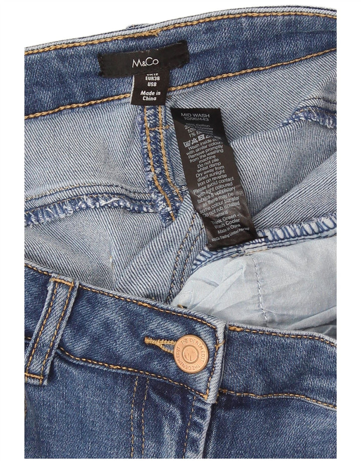 M&Co Kvinders Croppede Jeans UK 12 Medium W30 L25 Blå Bomuld
