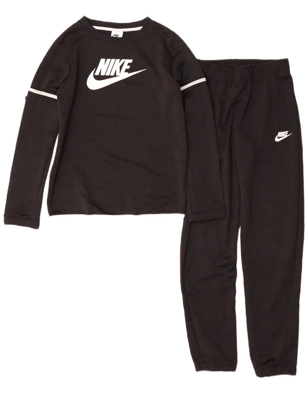 NIKE Boys Graphic Full Tracksuit 12-13 Years Large Black
