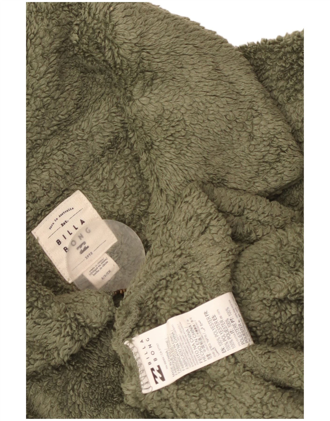 Billabong Dame Oversized Fleecejakke UK 10 Lille Grøn Polyester