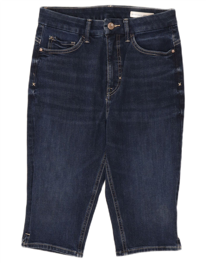 Marks & Spencer Dame Bermuda Denim Shorts UK 10 Small W28 Navy Blue