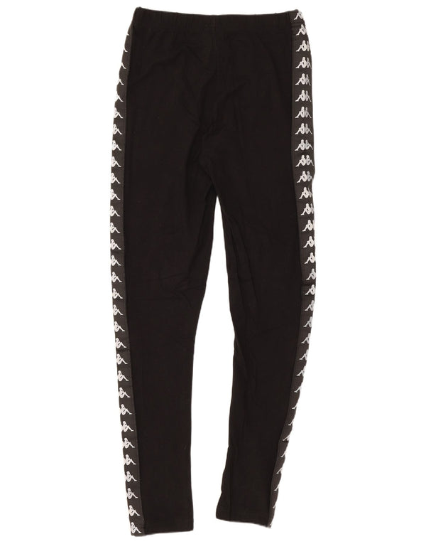 Kappa Dame Grafiske Leggings UK 8 Small Black Bomuld