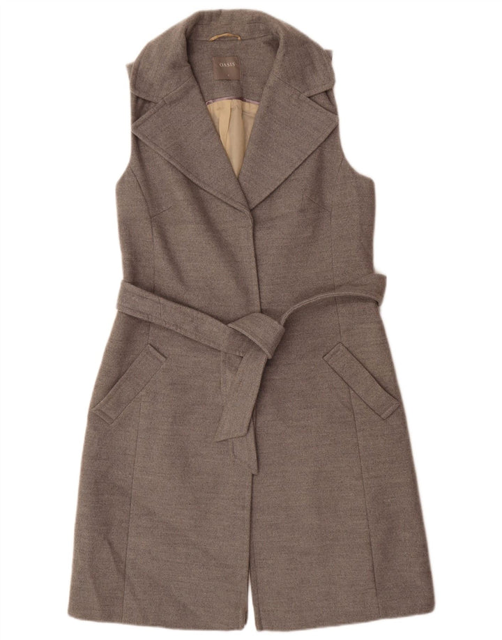 Oasis Womens Longline ærmeløs blazerjakke UK 10 Lille grå polyester