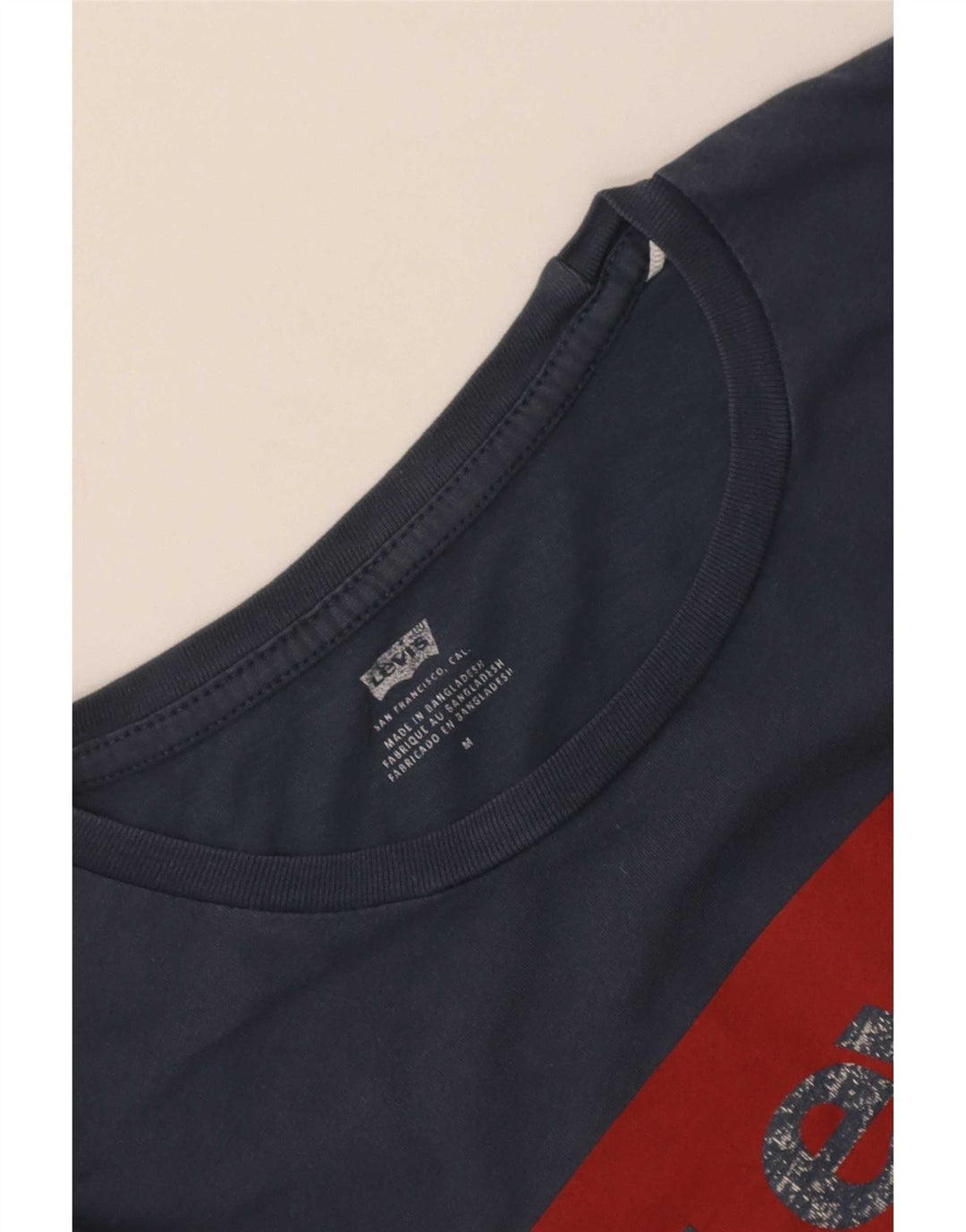 Levi's Grafisk T-shirt top til kvinder UK 12 Medium Navy Blue