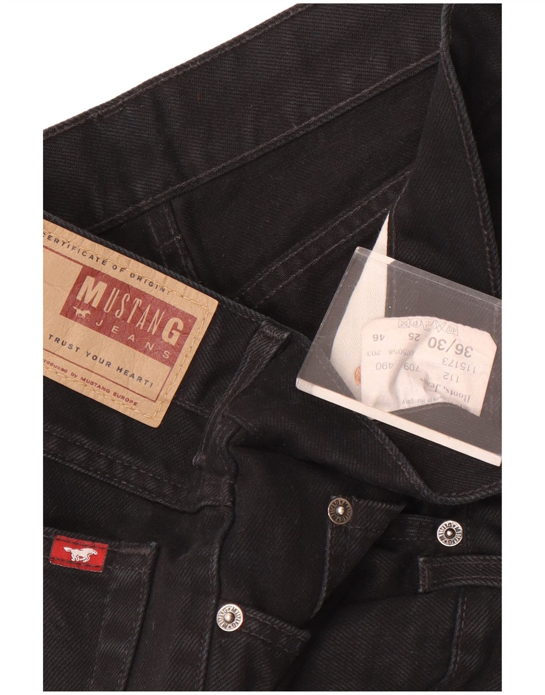 Mustang Straight Jeans til mænd W36 L30 Sort bomuld