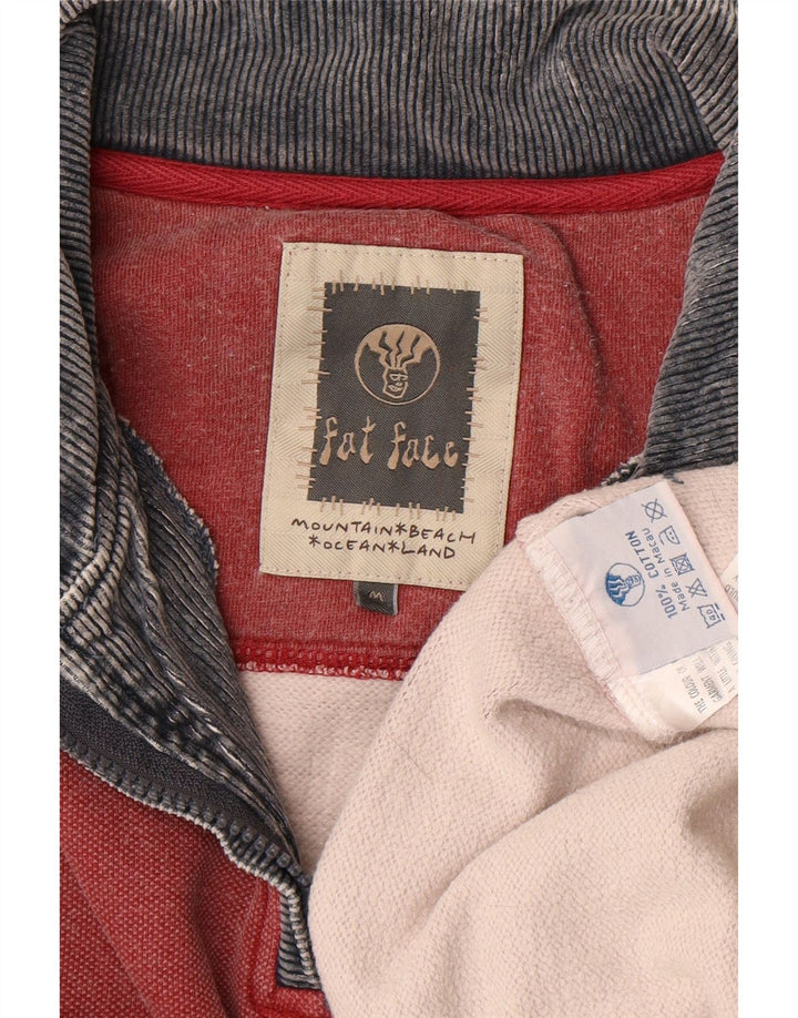 FAT FACE Herre grafisk lynlås-hals sweater Jumper Medium Rød Bomuld