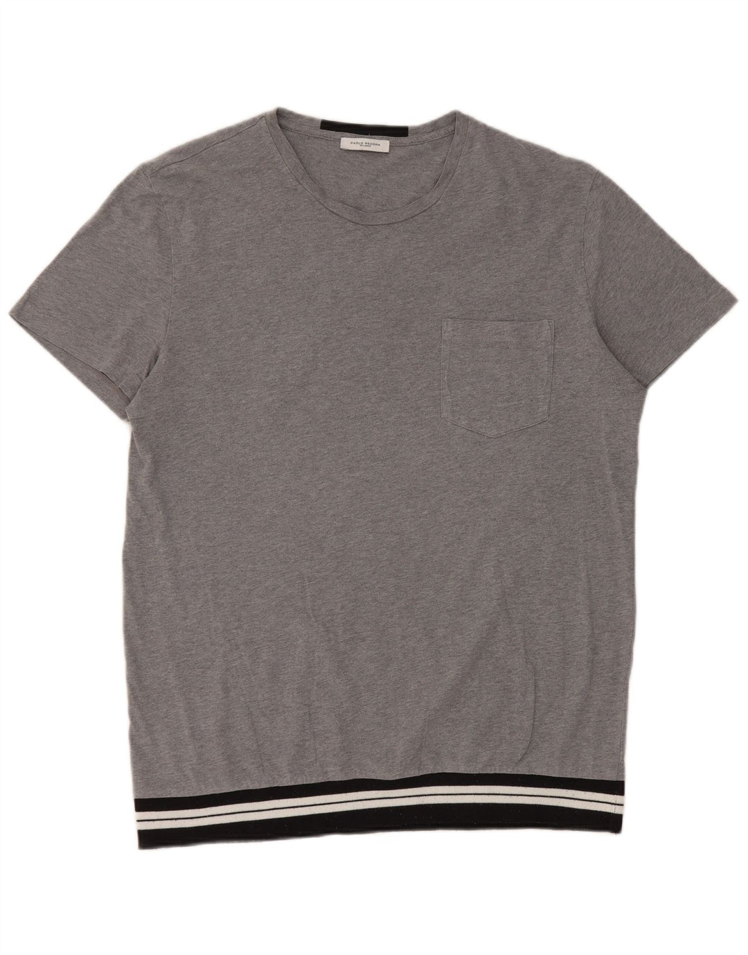Paolo Pecora Herre T-shirt Top Medium Grey Colourblock