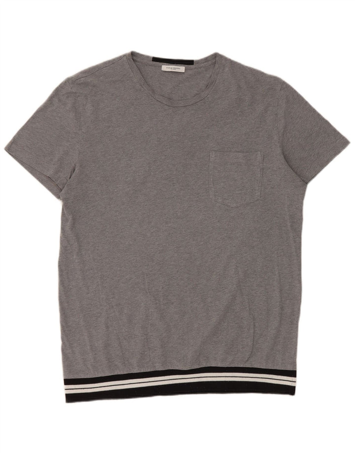 Paolo Pecora Herre T-shirt Top Medium Grey Colourblock