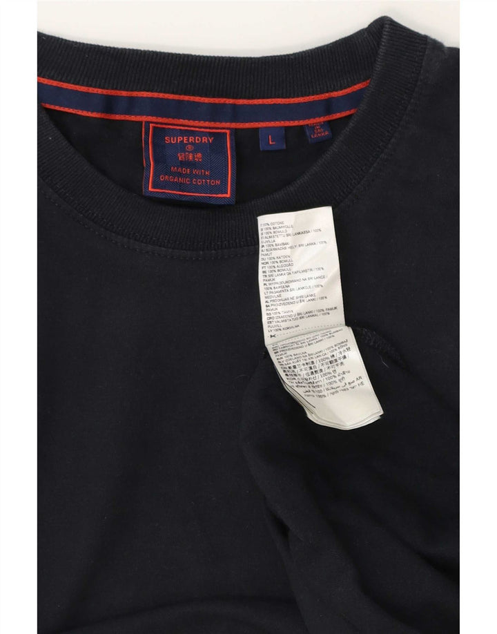 Superdry T-shirt top til mænd, stor marineblå bomuld