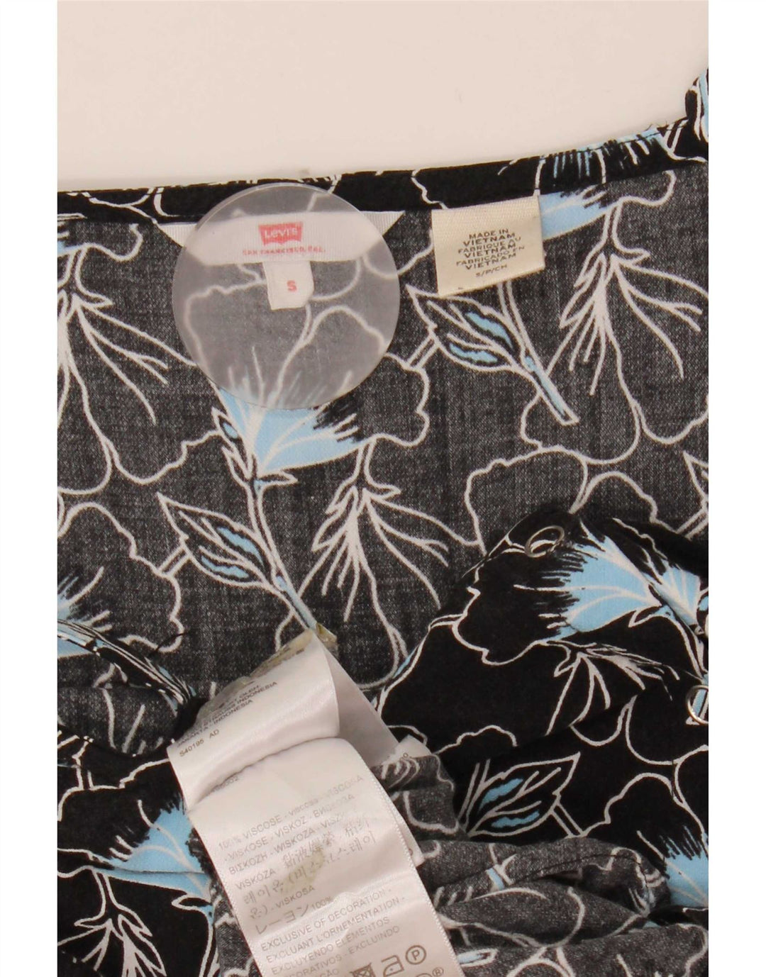 Levi's Dame Ærmeløs Playsuit UK 10 Small Black Floral Viscose