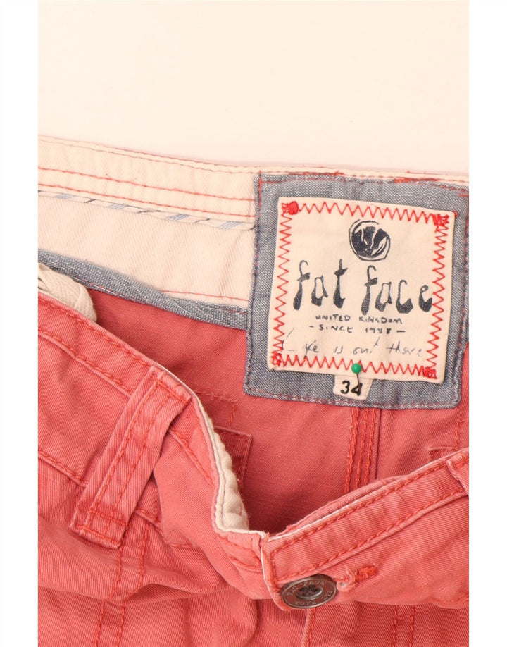 Fat Face Herre Cargo Shorts W34 Large Red Bomuld