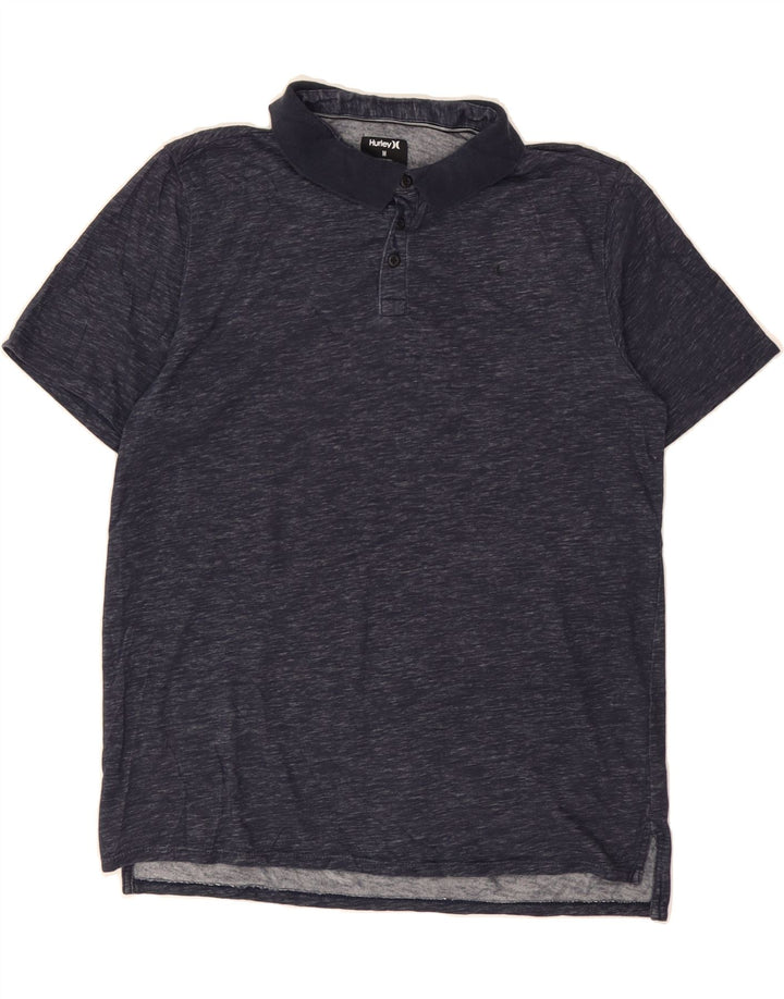 HURLEY Mens Dri Fit Polo Shirt Medium Navy Blue Flecked Cotton Vintage Hurley and Second-Hand Hurley from Messina Hembry 
