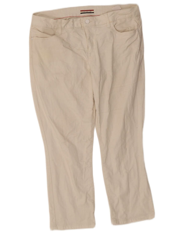 Tommy Hilfiger Womens Cropped Jeans US 12 Large W34 L23 Beige Bomuld