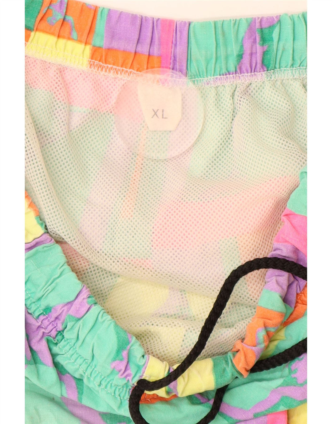 VINTAGE grafiske svømmeshorts til kvinder UK 18 XL Flerfarvet geometrisk