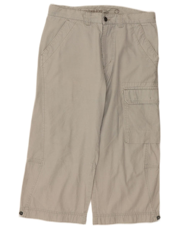 Murphy & Nye Mens Wide Leg Cargo Capri Trousers W33 L21 Grey Pinstripe