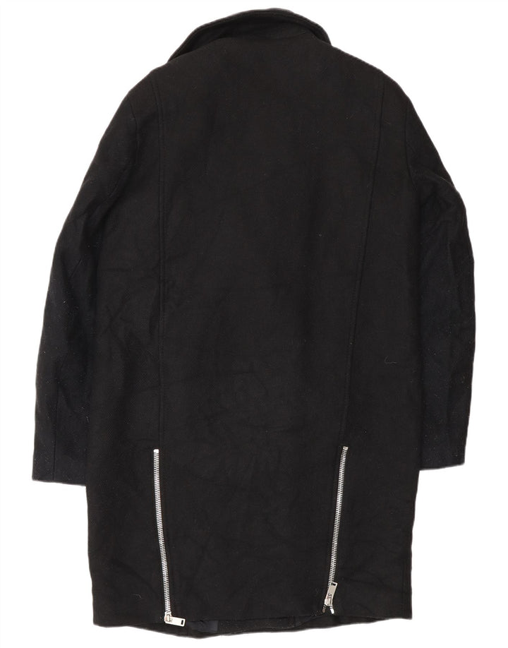 Zara Dame Overfrakke UK 14 Medium Sort Uld