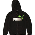 PUMA Boys Graphic Zip Hoodie Sweater 9-10 Years Small Black Vintage Puma and Second-Hand Puma from Messina Hembry 