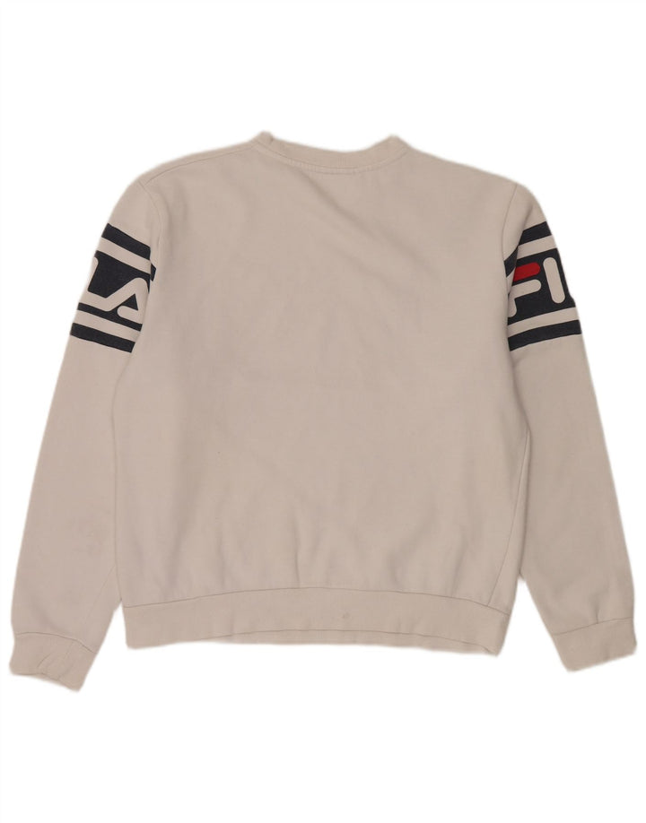 Fila Herre grafisk sweatshirt Jumper IT 52 Stor hvid Colourblock Bomuld