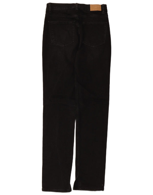 Zara Womens High Waist Straight Jeans EU 38 Small W28 L31 Black Cotton