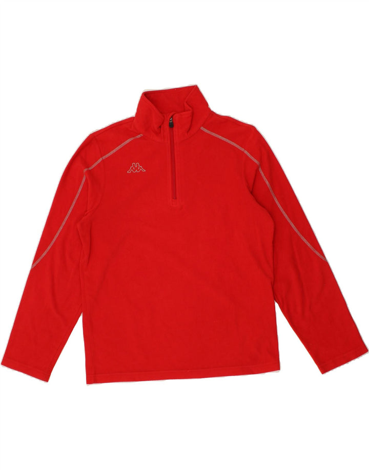 KAPPA Mens Zip Neck Fleece Jumper Medium Red Polyester Vintage Kappa and Second-Hand Kappa from Messina Hembry 