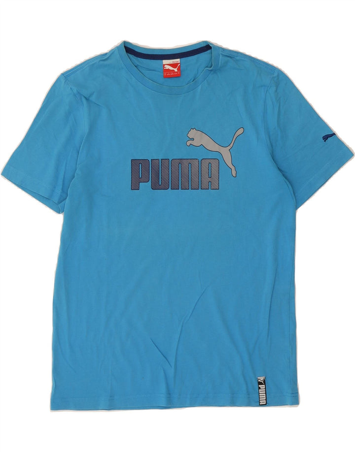 PUMA Mens Graphic T-Shirt Top Medium Blue Vintage Puma and Second-Hand Puma from Messina Hembry 