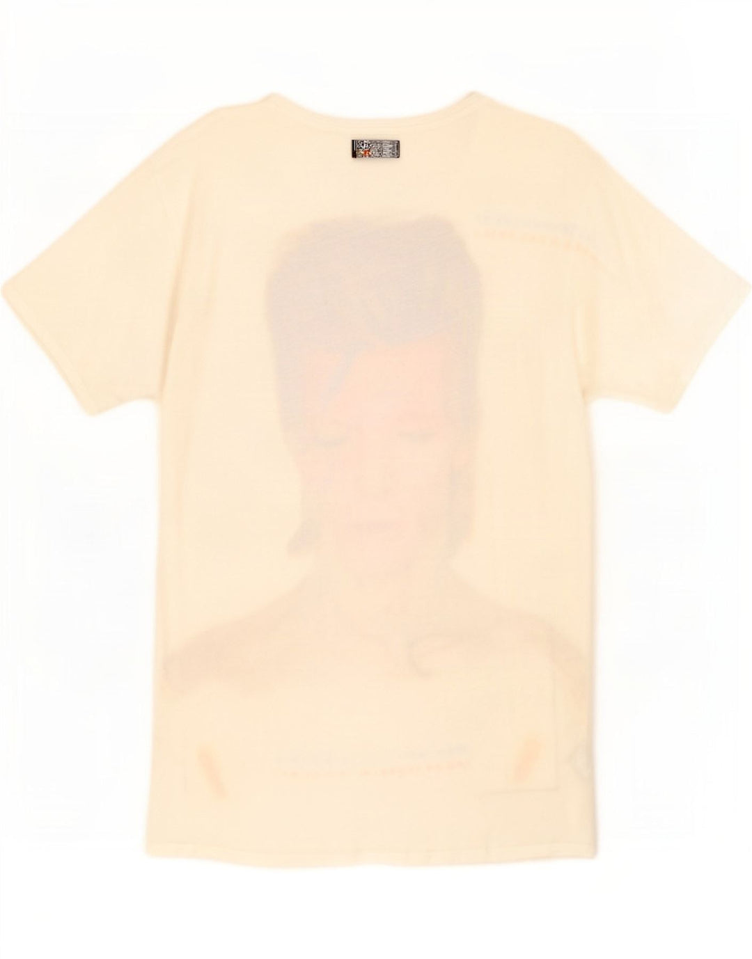 Zara Herre Grafisk T-Shirt Top Medium Hvid Bomuld