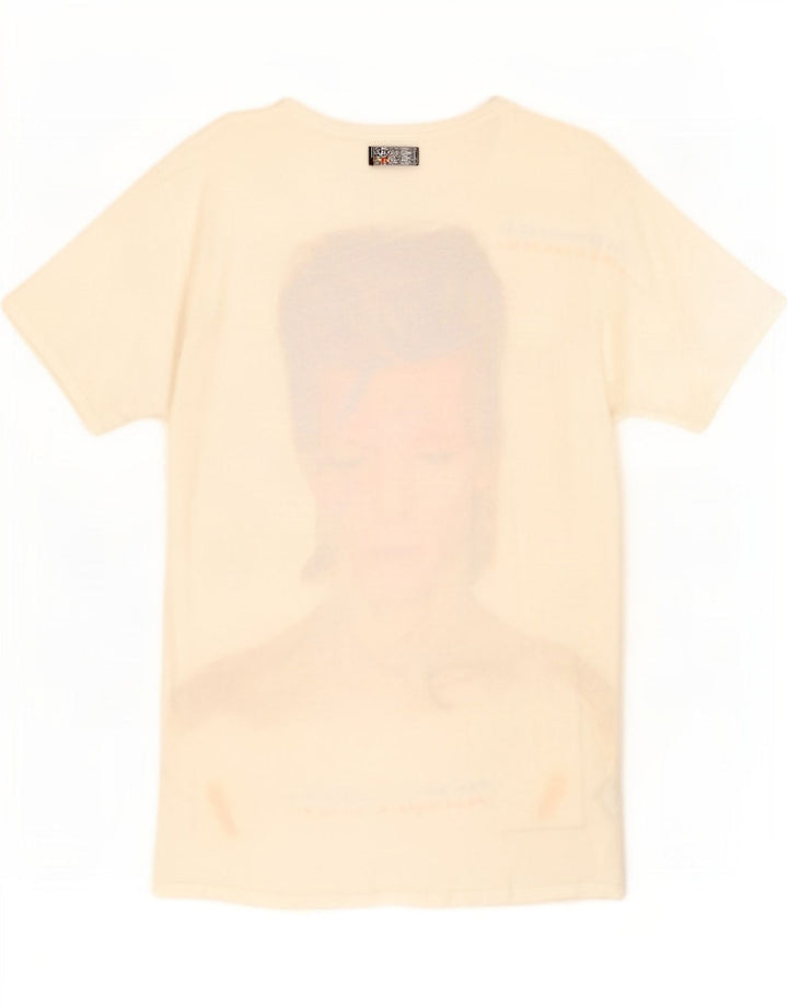 Zara Herre Grafisk T-Shirt Top Medium Hvid Bomuld