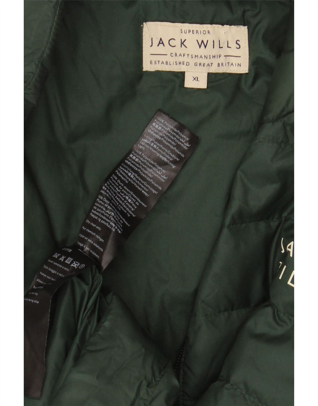 Jack Wills Herre polstret jakke UK 42 XL Grøn polyamid