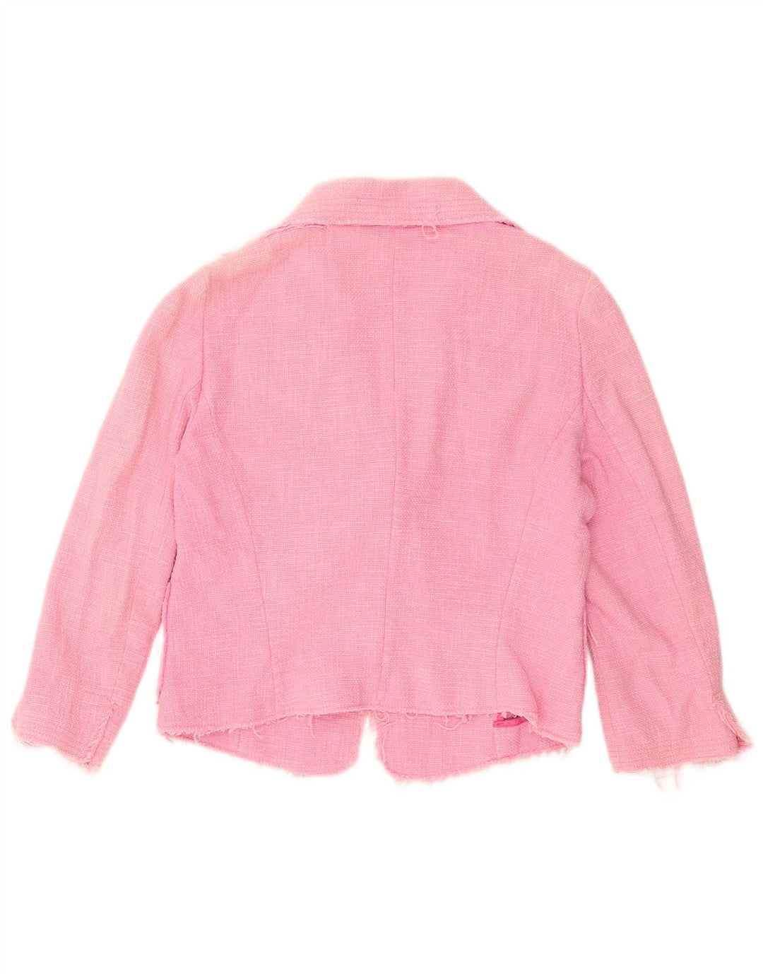 Zara Womens Crop 1-knap blazerjakke EU 42 Large Pink Bomuld