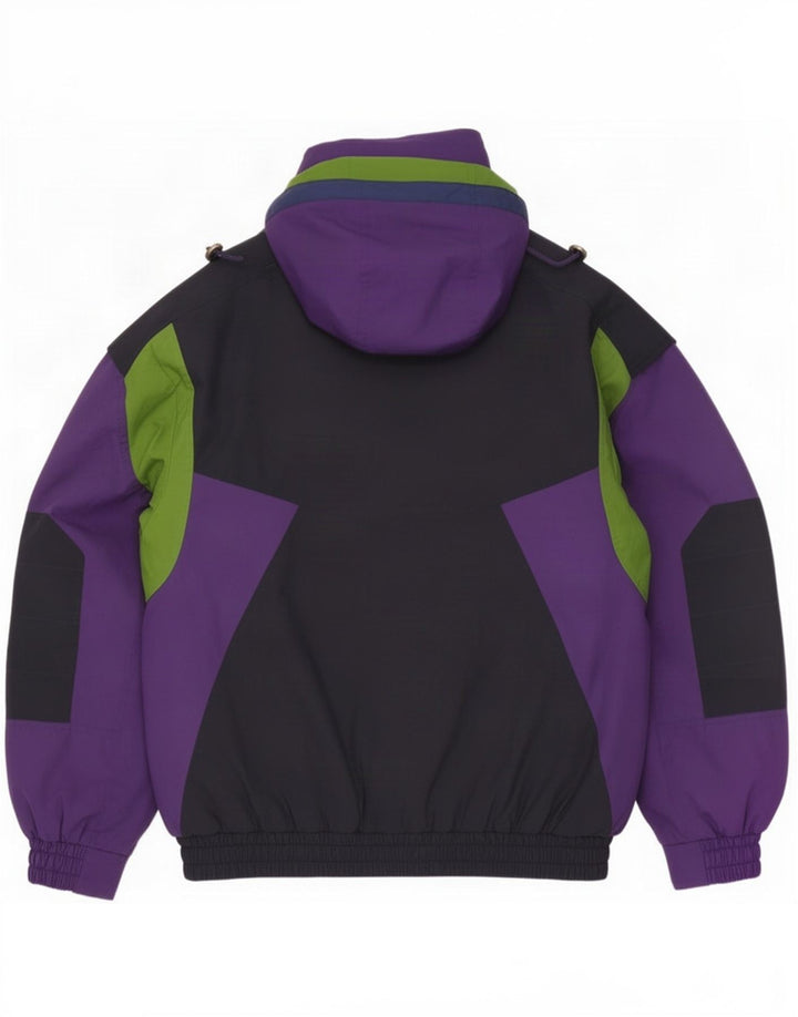 EVF Skijakke med hætte til mænd UK 40 Large Purple Colourblock Polyester