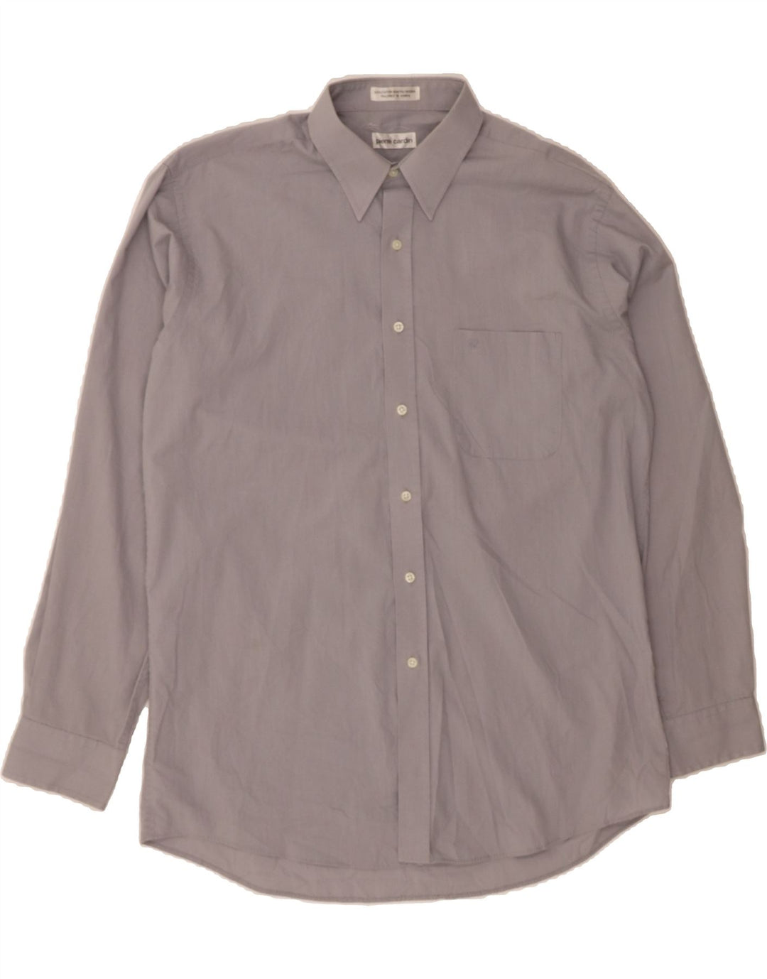 PIERRE CARDIN Mens Shirt Size 16 Large Grey Cotton Vintage Pierre Cardin and Second-Hand Pierre Cardin from Messina Hembry 