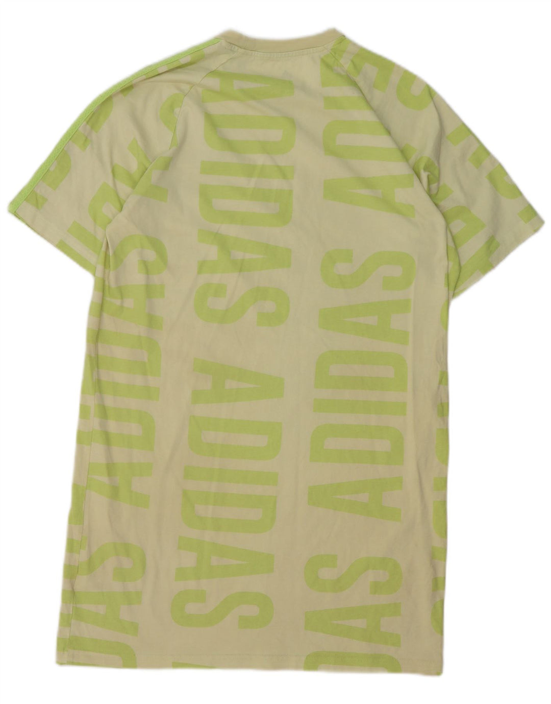 ADIDAS Grafisk T-shirtkjole til kvinder UK 12/14 Medium Green Bomuld