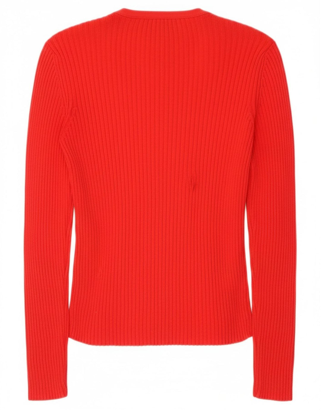 Benetton Dame Cardigan Sweater UK 12 Medium Rød Bomuld