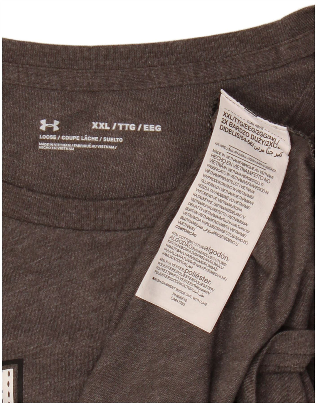 Under Armour Herre Grafisk T-Shirt Top 2XL Grå Bomuld