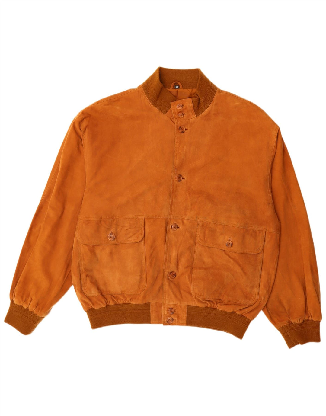 Vintage herre ruskind bomberjakke IT 56 3XL brunt læder