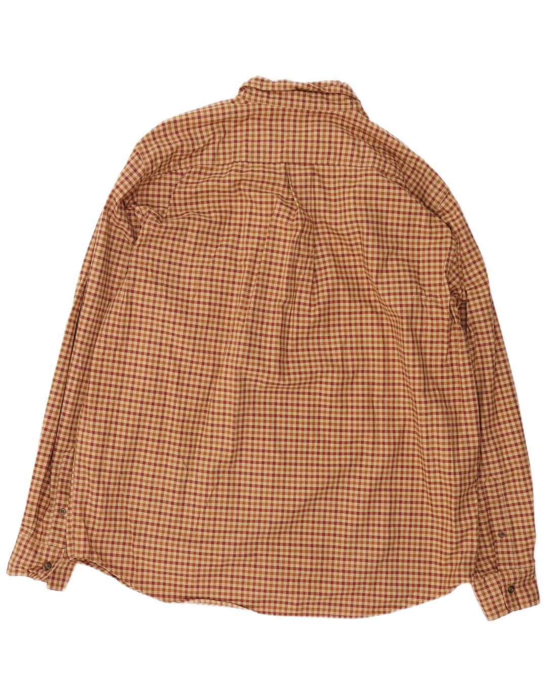 EDDIE BAUER Herre Relaxed Fit Flanellskjorte Stor brun Gingham Bomuld