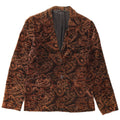 Laura Ashley Dame 2 Button Velvet Blazer Jacket UK 8 Small Brown Paisley