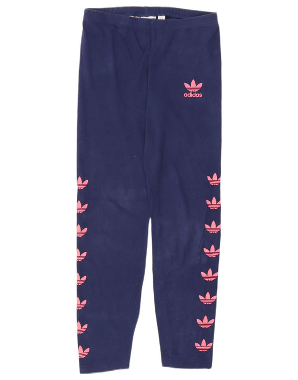 Adidas piger grafiske leggings 11-12 år marineblå bomuld
