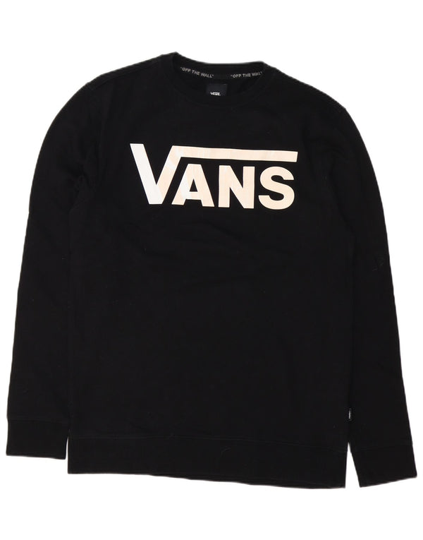 Vans Herre Grafisk Sweatshirt Jumper Medium Sort Bomuld