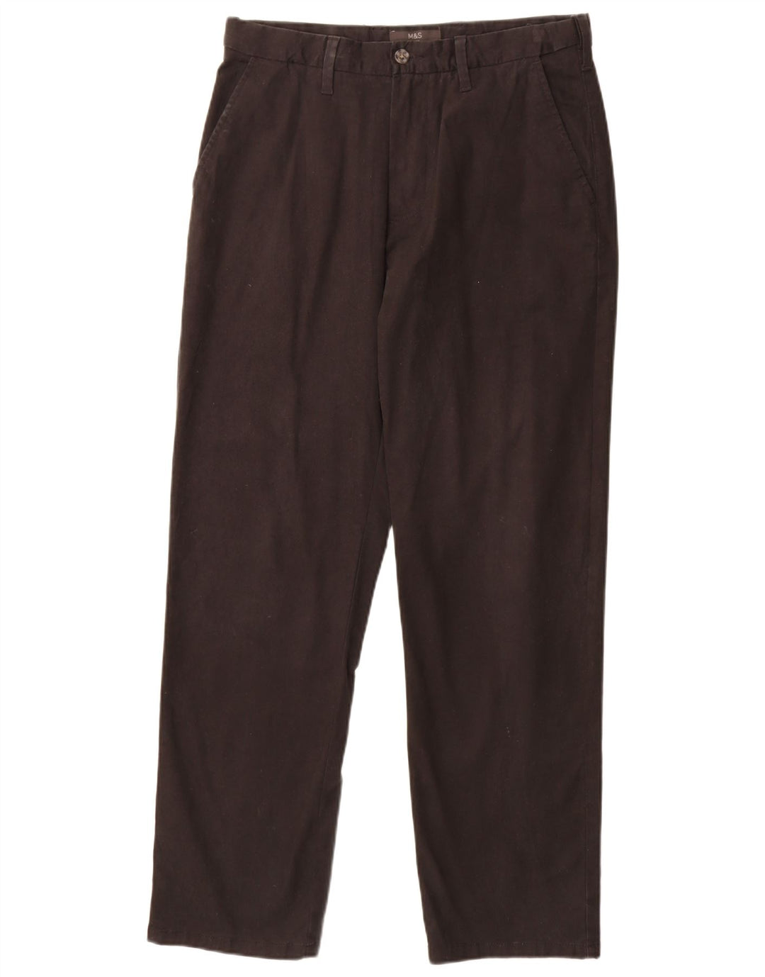 Marks & Spencer Herre Regular Fit Chinobukser W32 L31 Sort bomuld