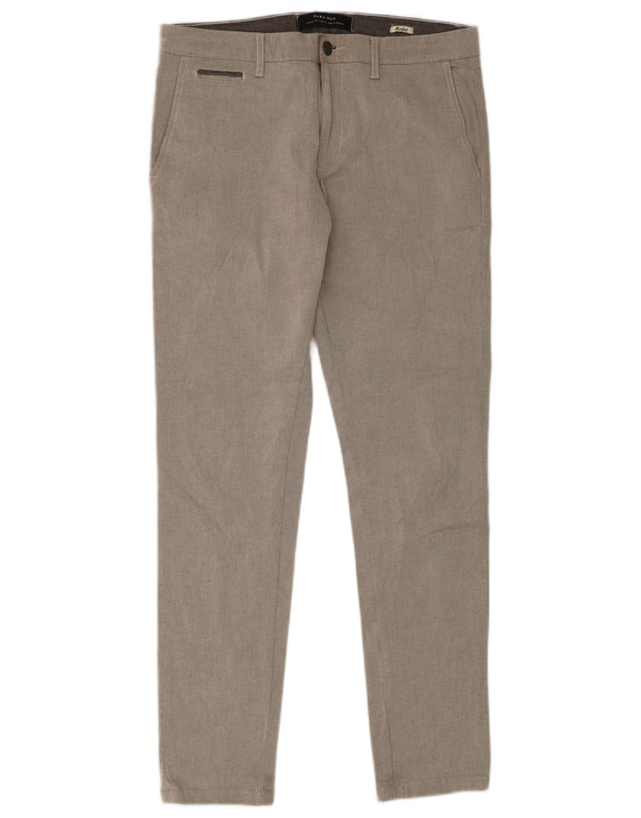 Zara Herre Slim Fit Chinobukser EU 40 Medium W31 L30 Grå