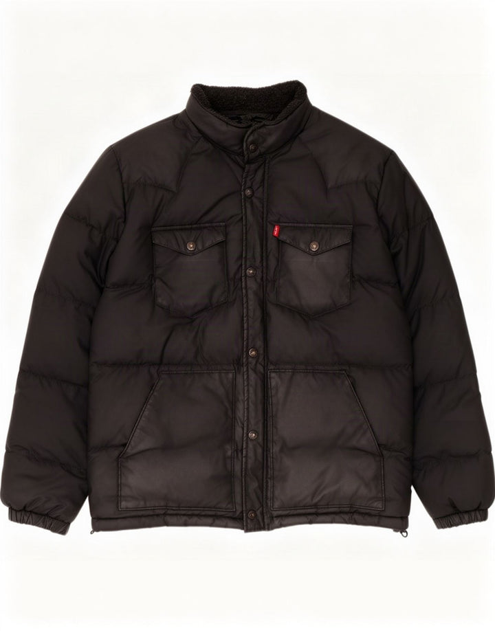 Levi's Herre Regular Fit polstret jakke UK 40 Large Black Polyester