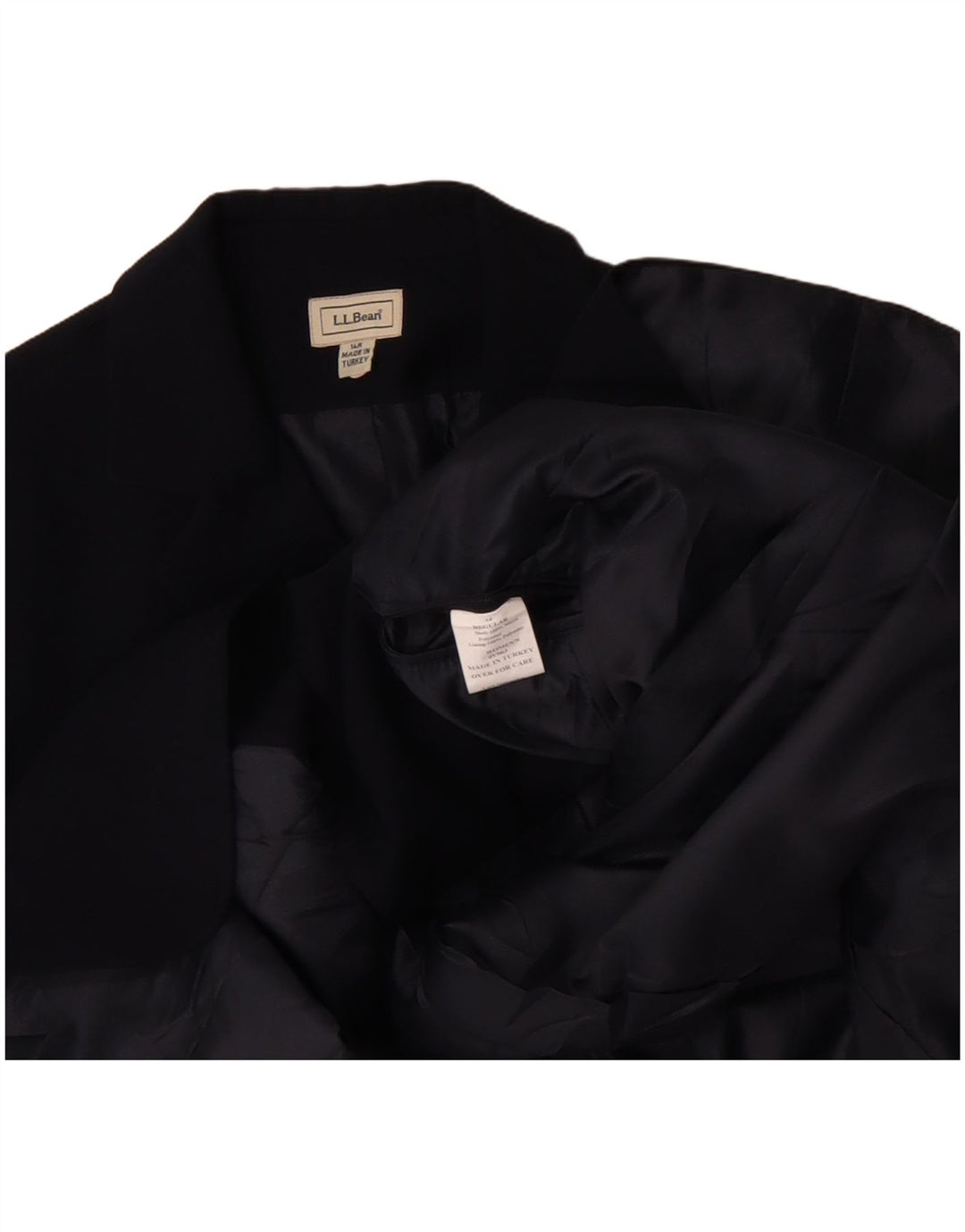 L.L.Bean Dame Regular Fit Blazer Jacket US 14 XL Navy Blue Polyester