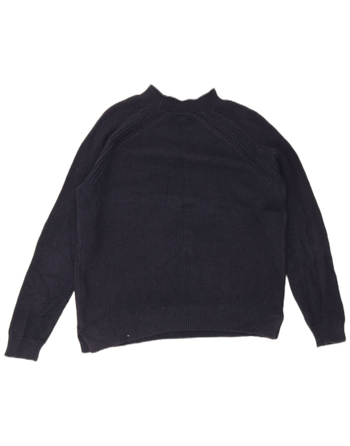 Besætningstøj Dame Turtle Neck Jumper Sweater UK 12 Medium Navy Blue
