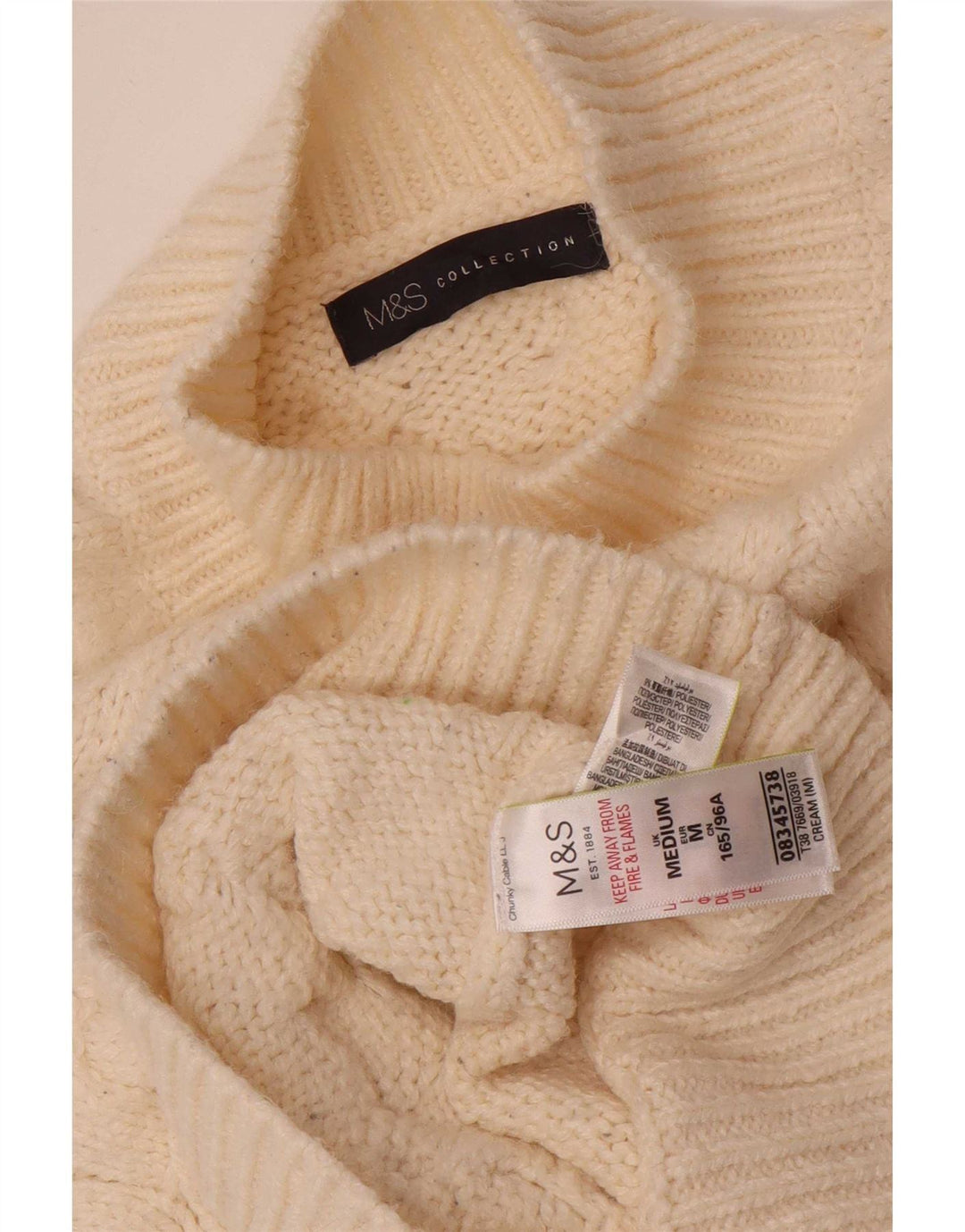 Marks & Spencer Dame Turtle Neck Jumper Sweater UK 14 Medium Beige