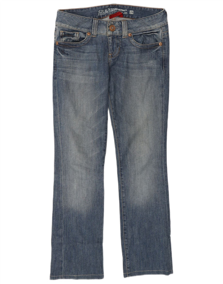 GUESS Straight Jeans til kvinder W28 L28 Blå Bomuld
