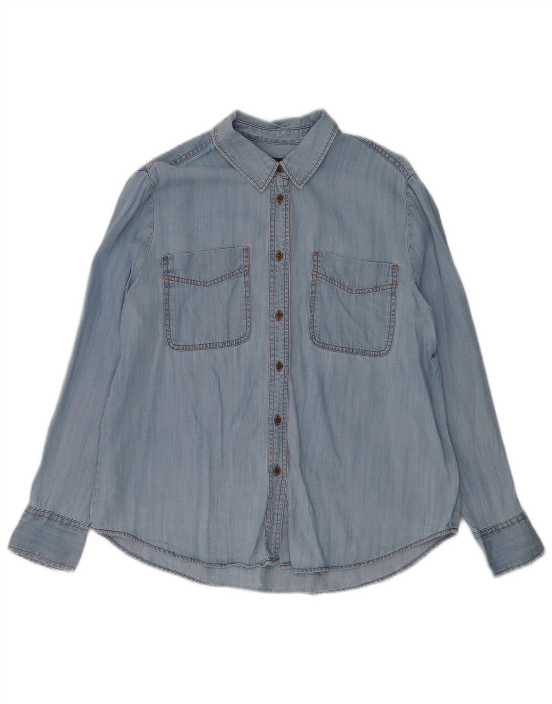 MARKS & SPENCER Denimskjorte til kvinder UK 12 Medium Blue Lyocell